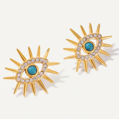 DIY Custom Jewellers Trendy Party Waterproof Tarnish Free 18k Gold Plated Stainless Steel Women Vertical Strips Stud Earrings