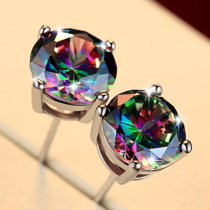 Crystal From Fashion Genuine 925 Sterling Silver Stud Earrings For Women Wedding Fine Jewelry Gifts sterling silver...
