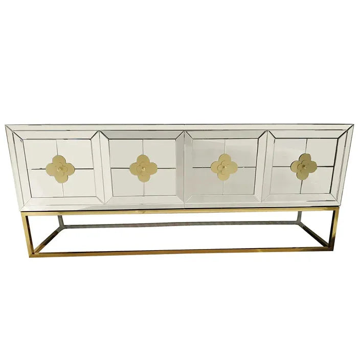 177 X 90cm High Quality Antique Golden Buffet Cabinet Mirror Furniture Mirrored Coffee Table | Kimlud Office Luxury Table