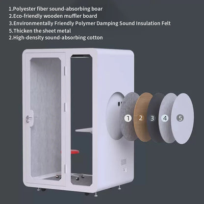Insulated Private Telephone Recording Studio Office Partition Can Be Used As a Soundproof Room With Office Furniture |...