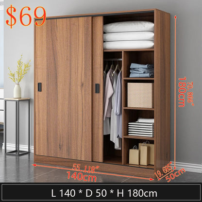 Modern Minimalist Bedroom Furniture Wooden Wardrobe Clothing Closet Cabinet Combination Closet Cupboard Bureau Armoire...
