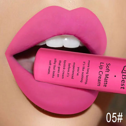 QIBEST Brand 34 Colors Liquid Lipstick Waterproof Matte Nude Lipstick Pigment Red Long Lasting Lip Gloss Women Makeup...