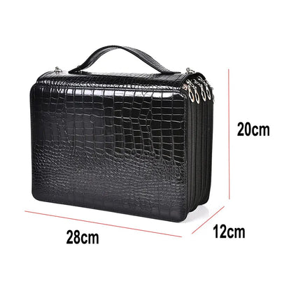 5 Layer 252 Hole PU Pencil Case Large Capacity Art Painting Drawing Pen Cosmetic Storage Bag Organizer Handbag...