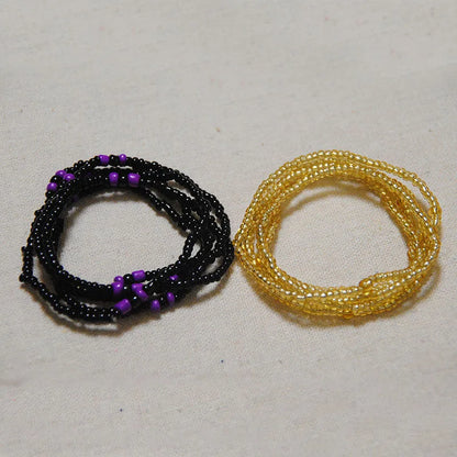2 Pcs Sexy Summer Waist Bead Chains African Belly Beads Colorful Beach Bikini Body Belly Chain Elastic Jewelry for Women Girls - Kimlud