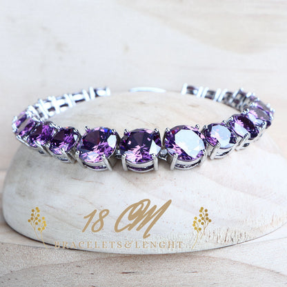 Purple Zirconia Women Bridal Jewelry Sets Silver 925 Fine Costume Jewellery Wedding Earrings Rings Bracelets Pendant...