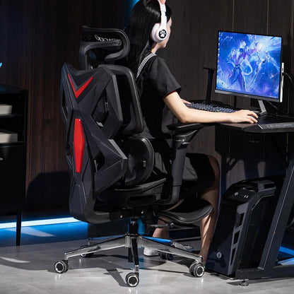 Ergonomic Gaming Chair with Lumbar Support, Height Adjustable Computer Chair for Home & Office, Comfortable for Long Sitting - Kimlud