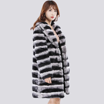 Elegant plush coat keeps warm fur