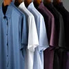 TTT-10496-T- Casual Business Work Shirts for Men Short Sleeve Men's Formal Dress Shirts