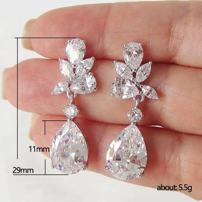 Huitan Crystal Drop Earrings with Bling Bling Cubic Zirconia Temperament Women Earrings High Quality Silver Color Trendy...
