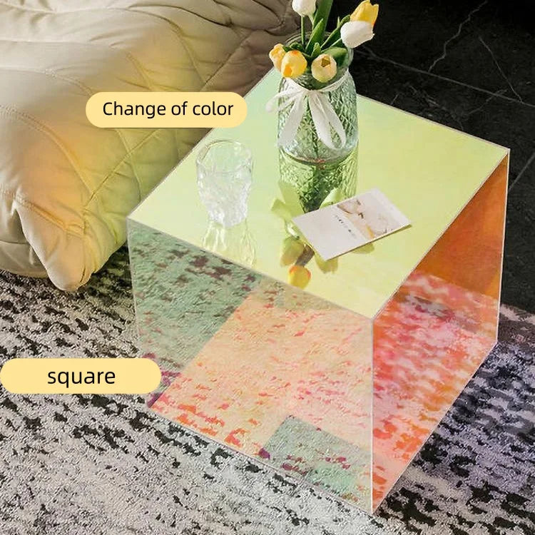 FURNITURE Designers Unique Acrylic Coffee Table Acrylic Side End Table for Living Room Luxury Checkerboard Cube Decorate - Kimlud