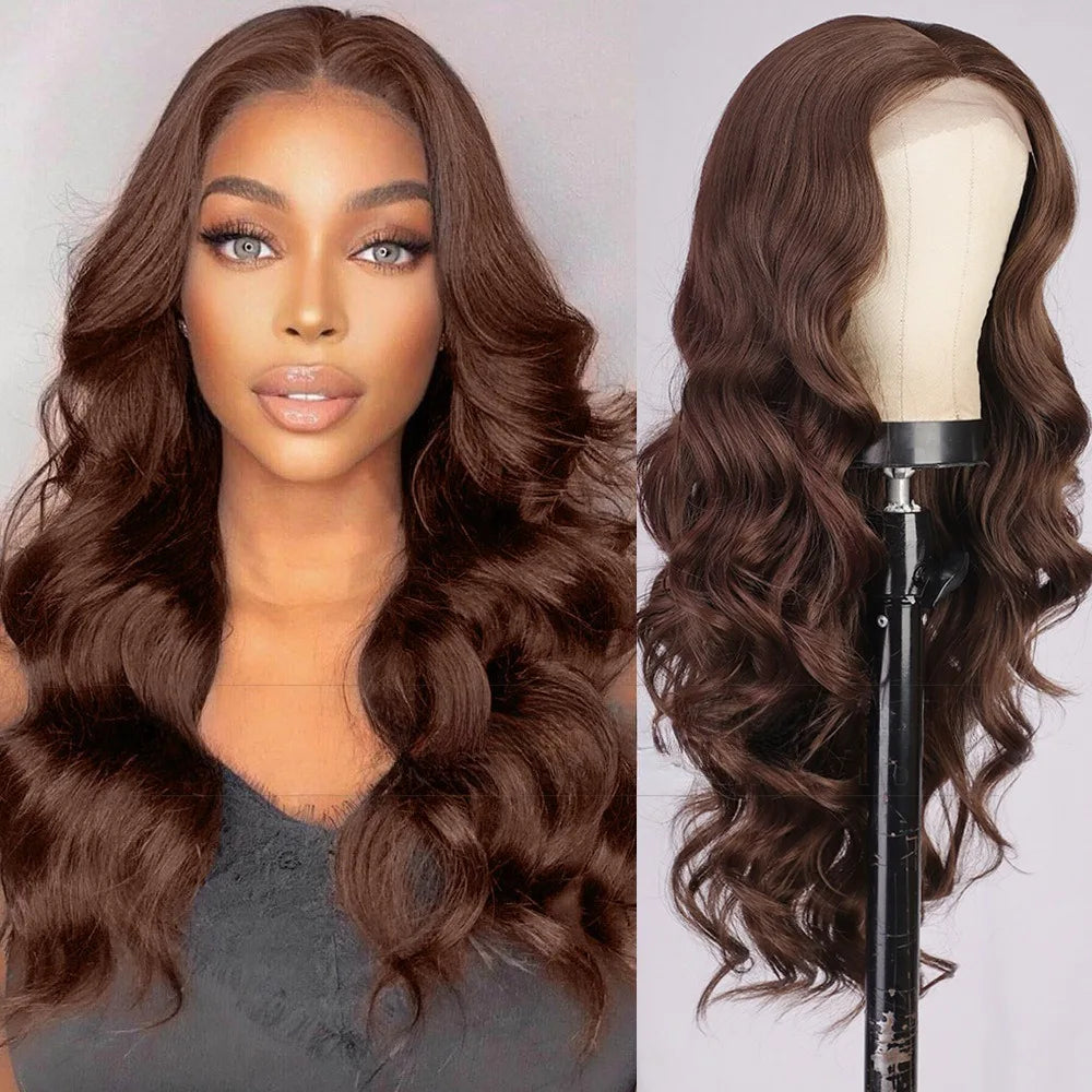 Europe and the United States Before the Lace Chemical Fiber Women's Big Wave Long Curly Hair Synthetic High Temperature Silk Wig