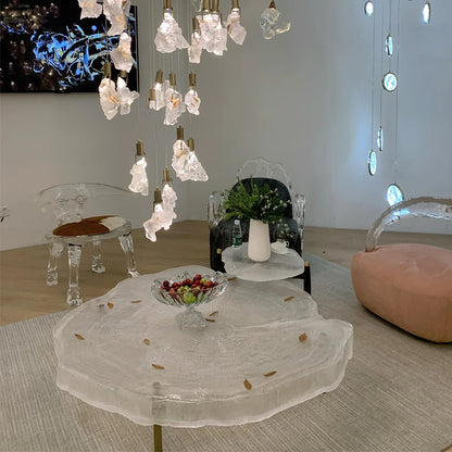 Modern Asymmetrical Transparent Coffee Table Creative Design for Luxury Tea Table Panel Small Apartment Living Room...