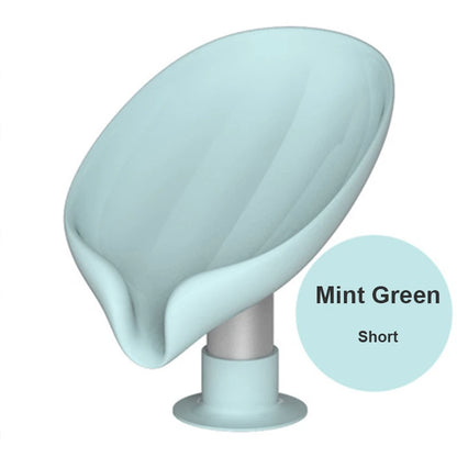 Suction Cup Soap Dish Box For Bathroom Shower Soap Holder with Drain Portable Leaf Shape Toilet Laundry Soap Rack Tray...