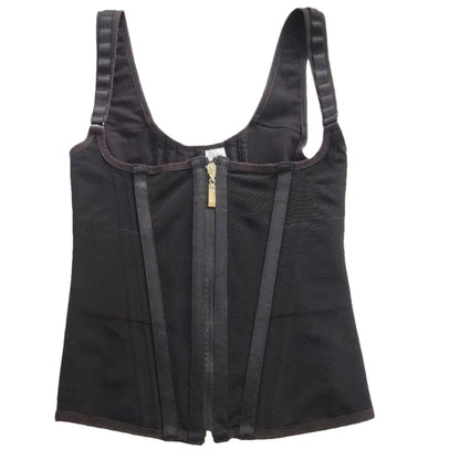 European American Popular Retro Style 15-Bone Vest High-Elastic Mesh Waistband Firm Belly-Control Belt Tops