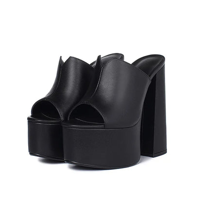 ASUMER 2024 genuine leather sandals women fashion brand thick high heel party Night Club Shoes sexy platform sandals ladies - Kimlud