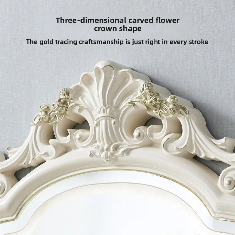European Classic Style High-end Cream-colored Solid Wood Disassembly Dressing Table BTDT056 for Bedroom or Small Apartment - Kimlud
