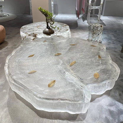 Modern Asymmetrical Transparent Coffee Table Creative Design for Luxury Tea Table Panel Small Apartment Living Room...