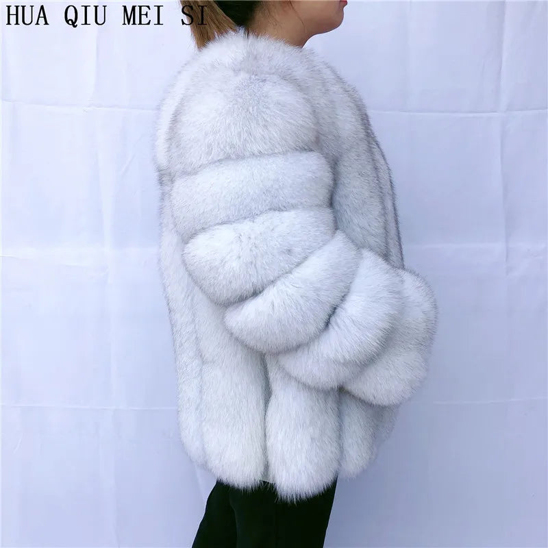 Women's clothing fur coat  red fox coat vertical stripe silver fox red fox fur coat  fox fur coat women's natural fur coat coat