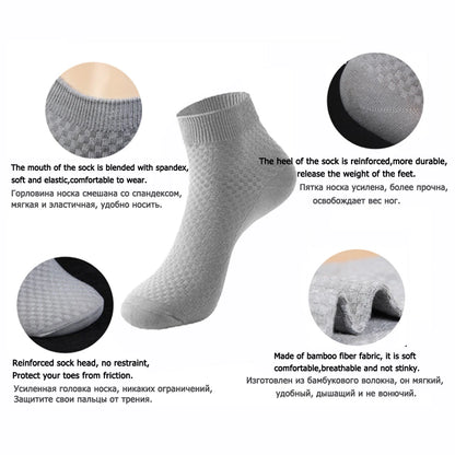 10 Pairs High Quality Bamboo Fiber Men's Socks Business Breathable Deodorant Compression Socks Men Long Big Size EUR...