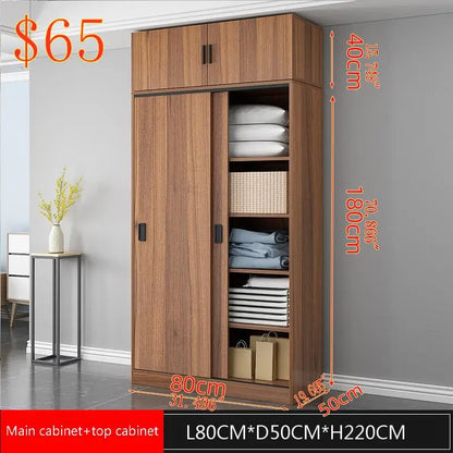 Factory Direct Sales Bedroom Furniture Wooden Sliding Door Wardrobe Wardrobe Simple Modern Factory High-capacity Wholesale