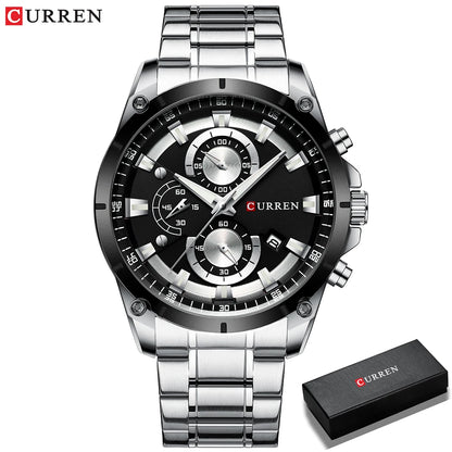 CURREN Mens Watches Fashion Top Brand Luxury Business Automatic Date Watch Men Casual Waterproof Watch Relogio Masculino+Box