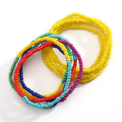 2 Pcs Sexy Summer Waist Bead Chains African Belly Beads Colorful Beach Bikini Body Belly Chain Elastic Jewelry for Women Girls - Kimlud