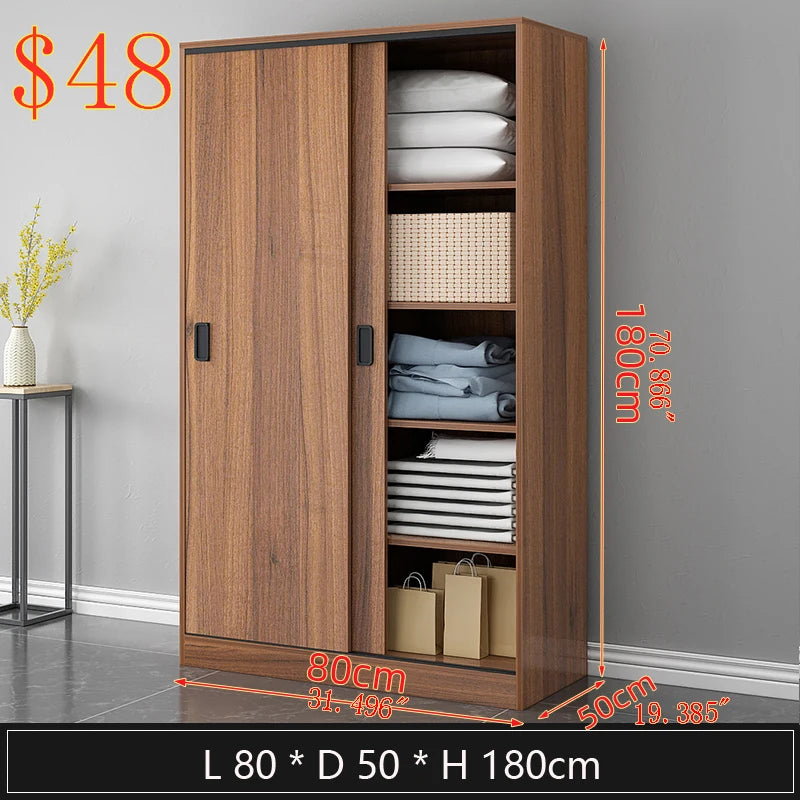 Modern Minimalist Bedroom Furniture Wooden Wardrobe Clothing Closet Cabinet Combination Closet Cupboard Bureau Armoire...