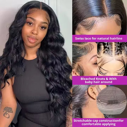 Wholesale 4x4 Transparent Lace Front Wigs Body Wave Virgin Brazilian Human Hair Wigs for Black Women | Kimlud Premium Table