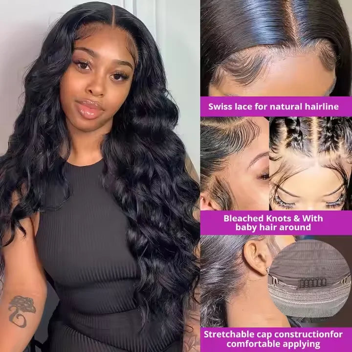 Wholesale 4x4 Transparent Lace Front Wigs Body Wave Virgin Brazilian Human Hair Wigs for Black Women | Kimlud Premium Table