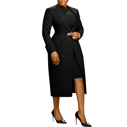 Women's Suit Office Popular Laps Waist Back Split Dress Jacket Casual Women's Two-piece Set | Kimlud Office Premium Coat