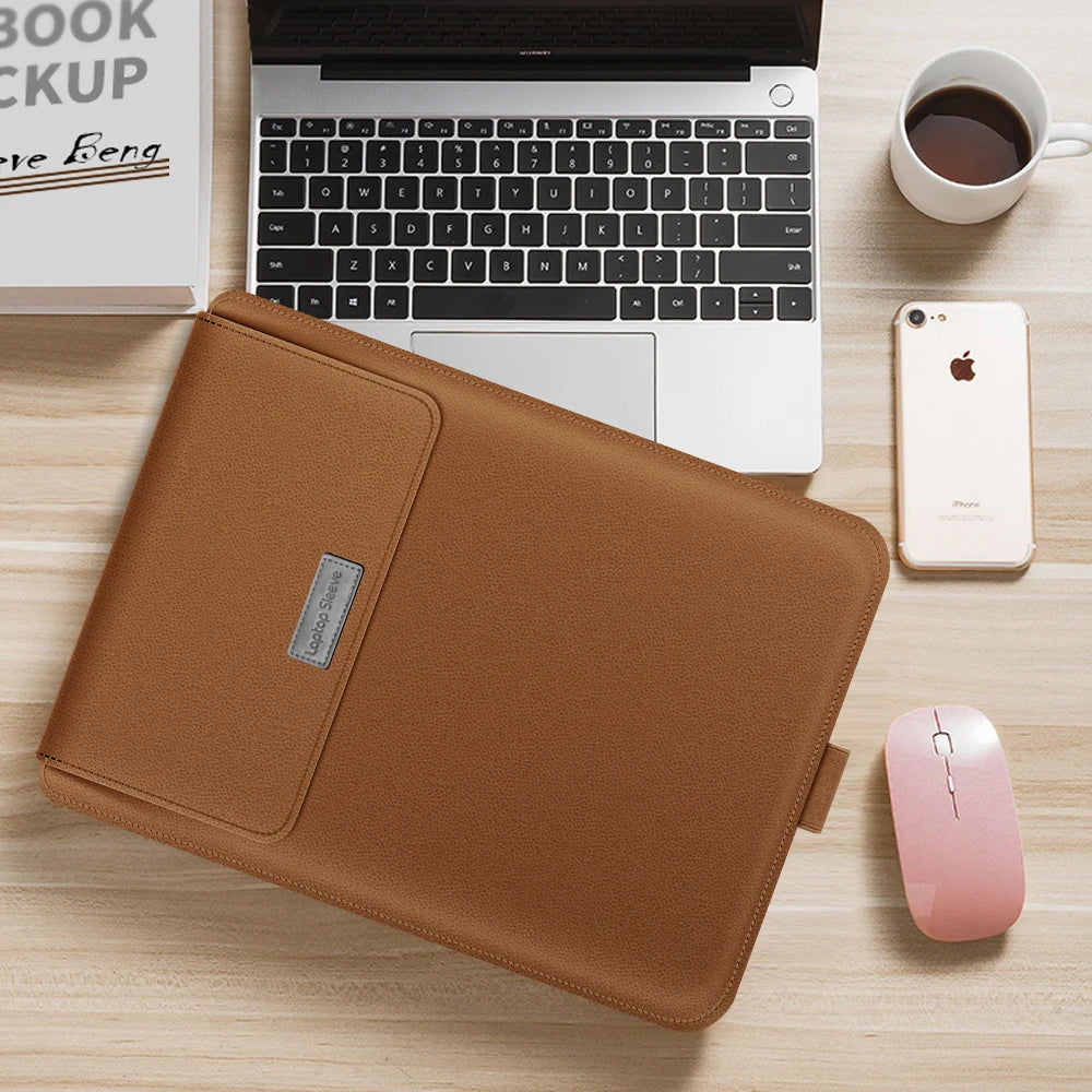 PU Stand Cover For Macbook Pro 16 Case 2023 M3 Laptop Sleeve For Macbook Air 13 Case 2022 M2 Pro 14 15.3 Air Matebook...