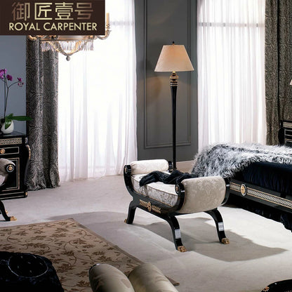 European Style Solid Wood 1.8m Double Bed Carved Princess Design Leather Bed for Master Bedroom Genuine Leather Soft Wedding Bed - Kimlud