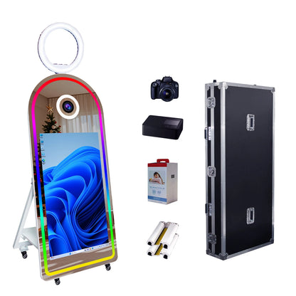 Fashion Arch Magic Mirror Photo Booth Machine With 43 Inch Touch Screen Camera and Printer Selfie Mirror Photobooth for...