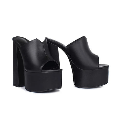 ASUMER 2024 genuine leather sandals women fashion brand thick high heel party Night Club Shoes sexy platform sandals ladies - Kimlud