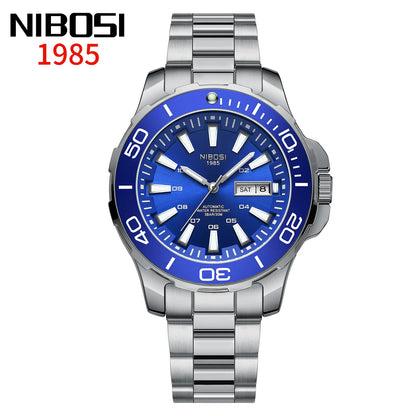NIBOSI Automatic Men Watch Mechanical Waterproof Date Week Watches Men's Sports Wristwatch Man Stainless Steel Relogio Masculino