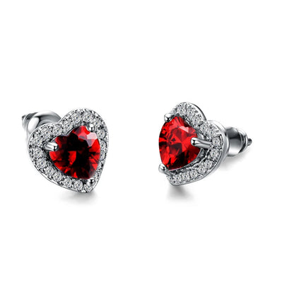 Huitan Fashion Simple Heart Design Women Earring 7 Colors Available Suitable for All Occasions Wedding Party Daily Wear...