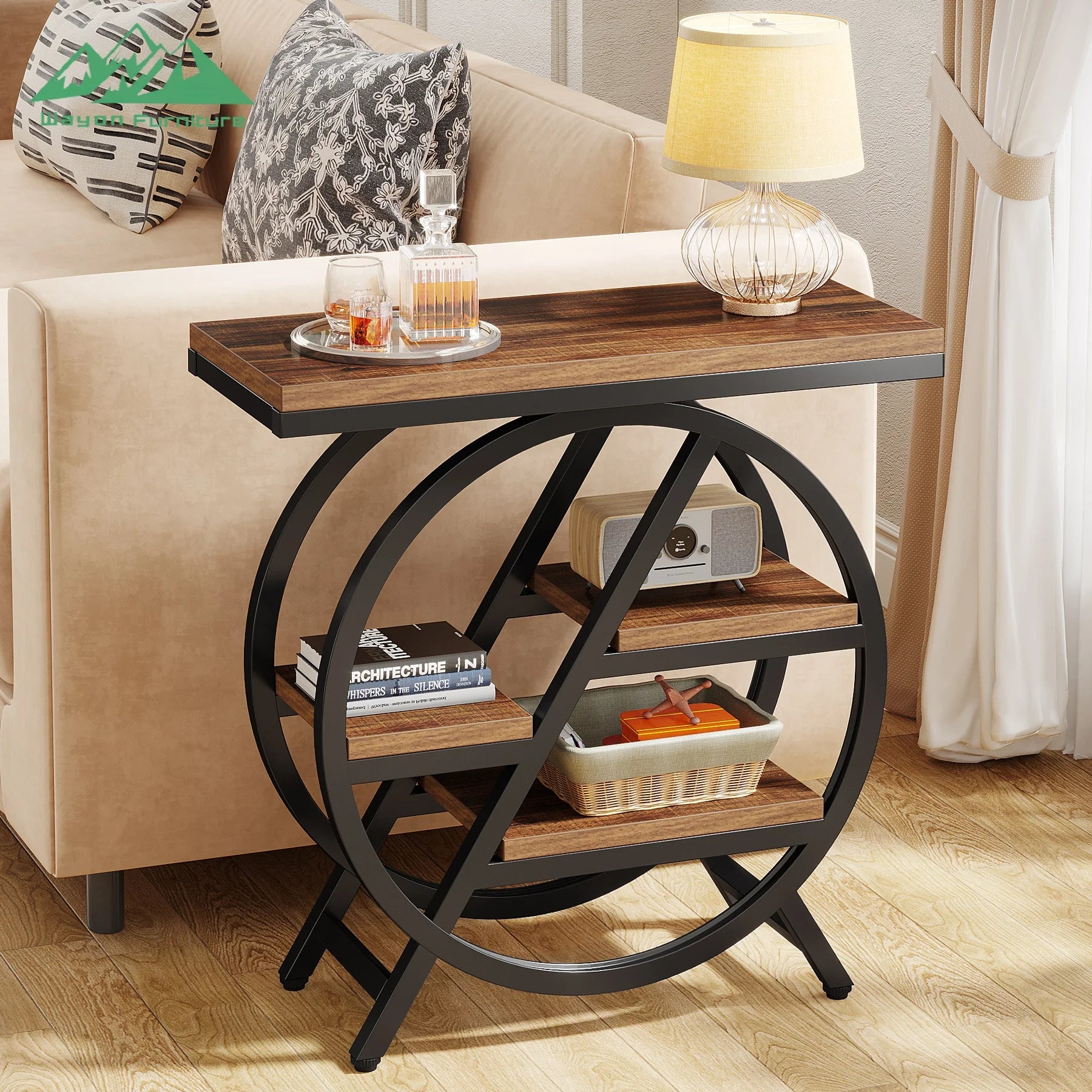 Wayon Modern Luxury Solid Wood Metal Console Table Living Room Entry Hallway Decorative Storage Apartment Furniture |...