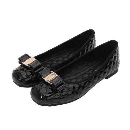 Women's Flat Shoes Spring Autumn New Square Toe Chain Comfortable Casual Square Toe Slip-On Female Shoes Large Size 36-42