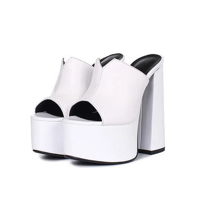 ASUMER 2024 genuine leather sandals women fashion brand thick high heel party Night Club Shoes sexy platform sandals ladies - Kimlud