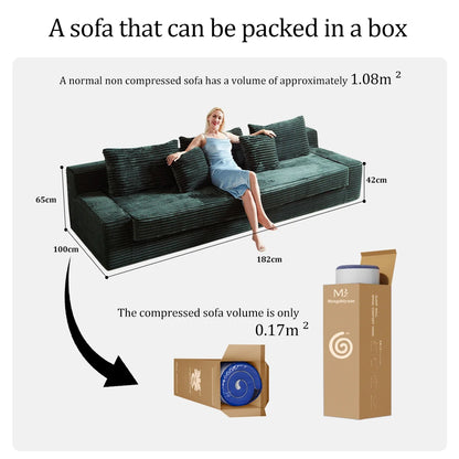 High-Density Sponge Fabric Tufted Modern Villa Sofa Bed Set Square Reclining Extendable Upholstered Comfortable...