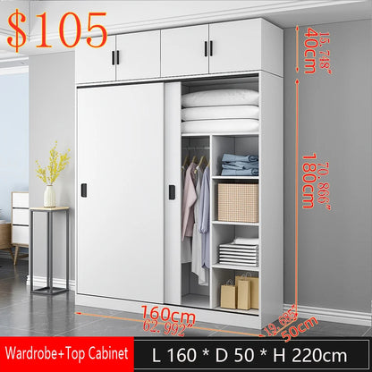 Factory Direct Sales Bedroom Furniture Wooden Sliding Door Wardrobe Wardrobe Simple Modern Factory High-capacity Wholesale