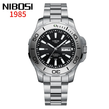 NIBOSI Automatic Men Watch Mechanical Waterproof Date Week Watches Men's Sports Wristwatch Man Stainless Steel Relogio Masculino
