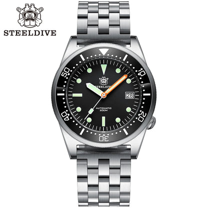 SD1979  New Arrival 2020 Upgraded Version Black Ceramic Bezel Stainless Steel Mens Dive Watch with Signed Crown
