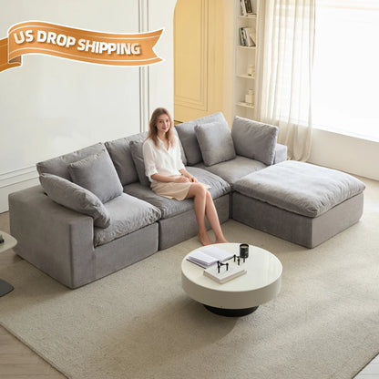 Modern Modular Luxury Furniture Compressed Sofas L Shaped Memory Foam Compressed Sofas Empty Sectional Canape Sponge...