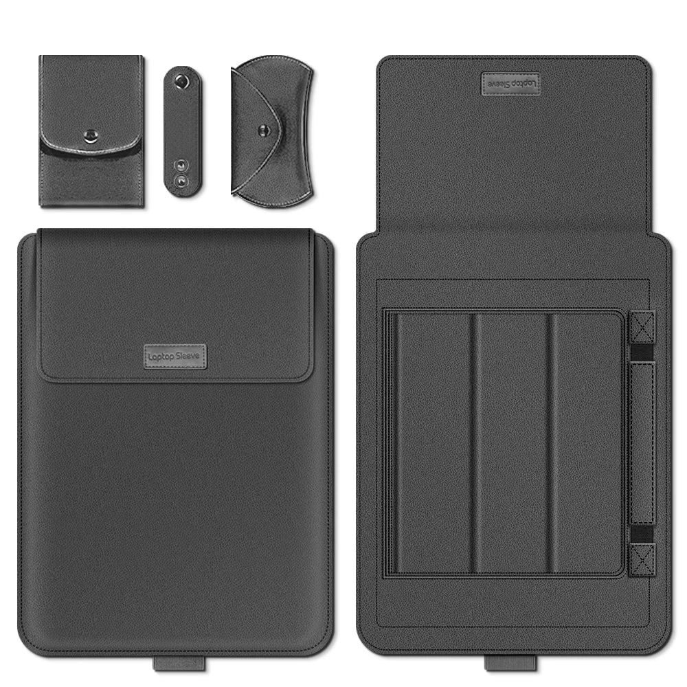 PU Stand Cover For Macbook Pro 16 Case 2023 M3 Laptop Sleeve For Macbook Air 13 Case 2022 M2 Pro 14 15.3 Air Matebook...