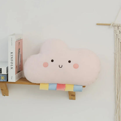 Cute Emotion Face Weather Pillow Stuffed Plush Thunder Dark Clouds Rainbow White Cloud Cushion Baby Bed Room Decor Home Decor - Kimlud