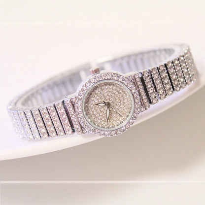 Latest Popular Fashion Gold Plated Bangle Bracelet Watch Wedding Party Gift Birthday Bridal Wristwatch