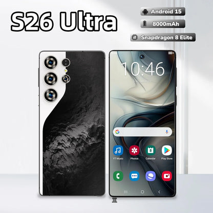 Brand New S26 Ultra 5G Smartphone 16GB+1TB Android 15.0 108MP HD Screen 5G 7.3inch Dual Card Decacore CPU 100W Quick Charge