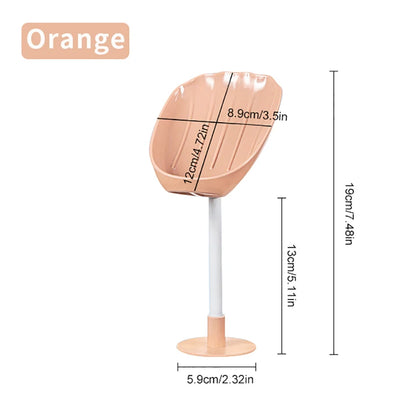 Suction Cup Soap Dish Box For Bathroom Shower Soap Holder with Drain Portable Leaf Shape Toilet Laundry Soap Rack Tray...