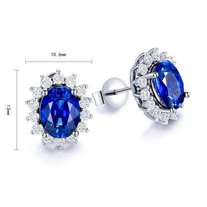 MUSHAN Jewelry Factory Classic Lab Grown Emerald Stud Earrings Simple and Everyday 2.2 Carat 925 Silver Earrings...